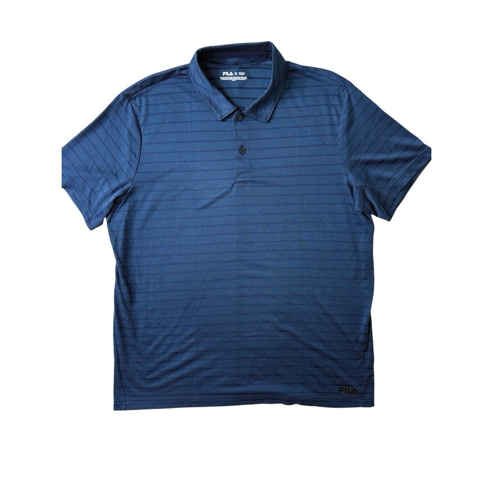 Fila Polo Shirt Navy Blue Stripe Athletic Golf Casual Mens XL